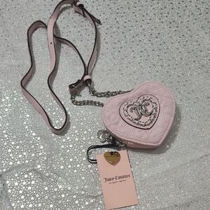 Juicy Couture Light Pink Heart Bag with Silver Chain